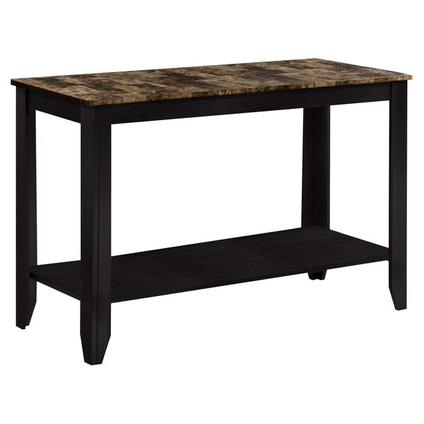 Monarch Specialties Accent Table - 44"L / Espresso Marble Top I 7983S - main